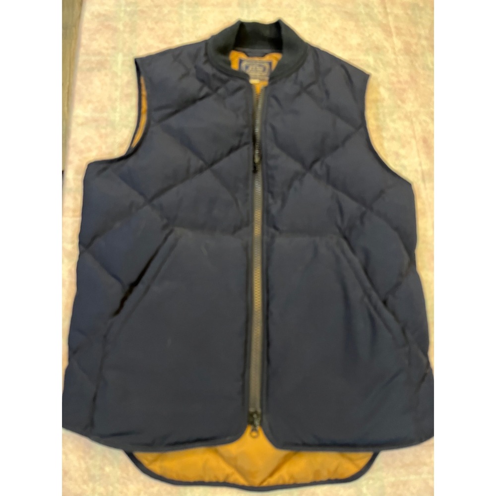 J Crew Nordic Down water fowel Men S Navy Blue Quilted‎ vest thinsulate